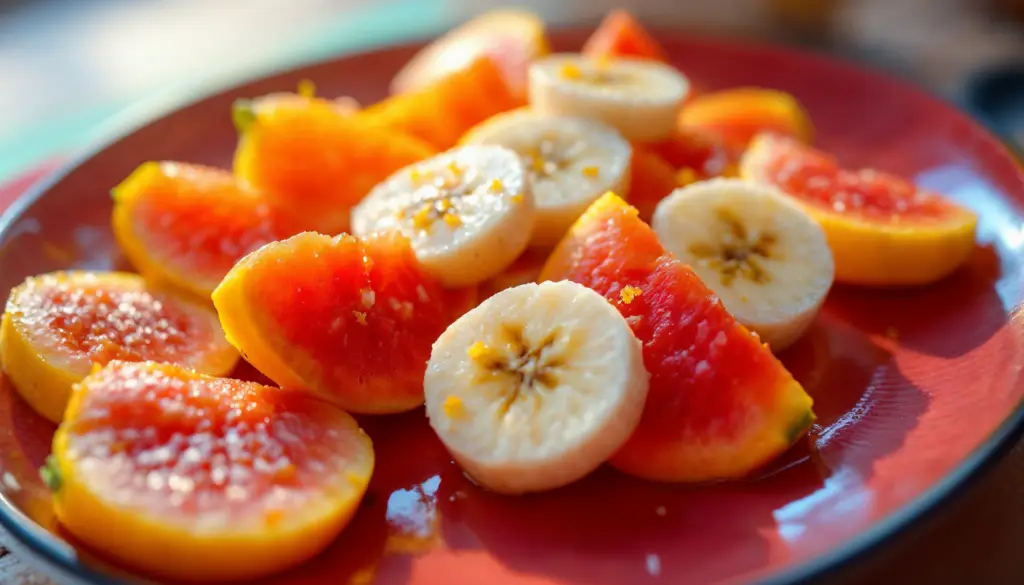 Unlock Growth: "A colorful fruit platter featuring guava and banana slices arranged neatly on a plate, highlighting their vibrant colors and freshness."
Alt text: A colorful fruit platter with guava and banana slices arranged neatly on a plate, showcasing their vibrant colors and freshness.