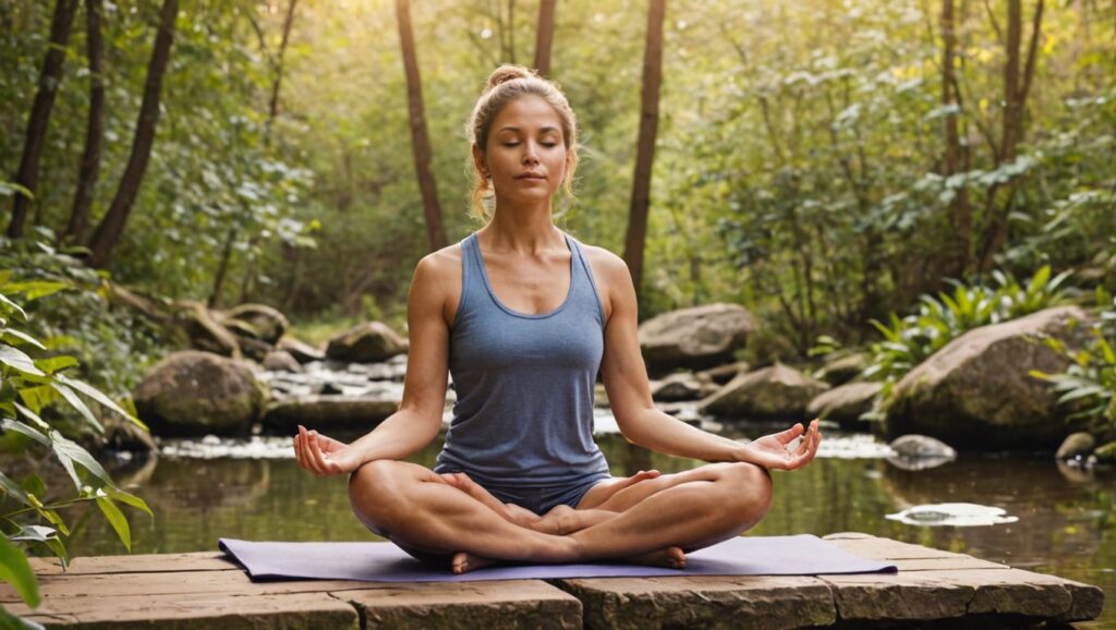 "Contact Us—5 Ways to Embrace Mindful Living for a Happy Life - An image featuring elements of mindfulness such as meditation, yoga, nature, and healthy living with a warm and inviting contact section." Alt Text: "Elements of mindfulness including meditation, yoga, nature, and healthy living with a warm and inviting contact section."