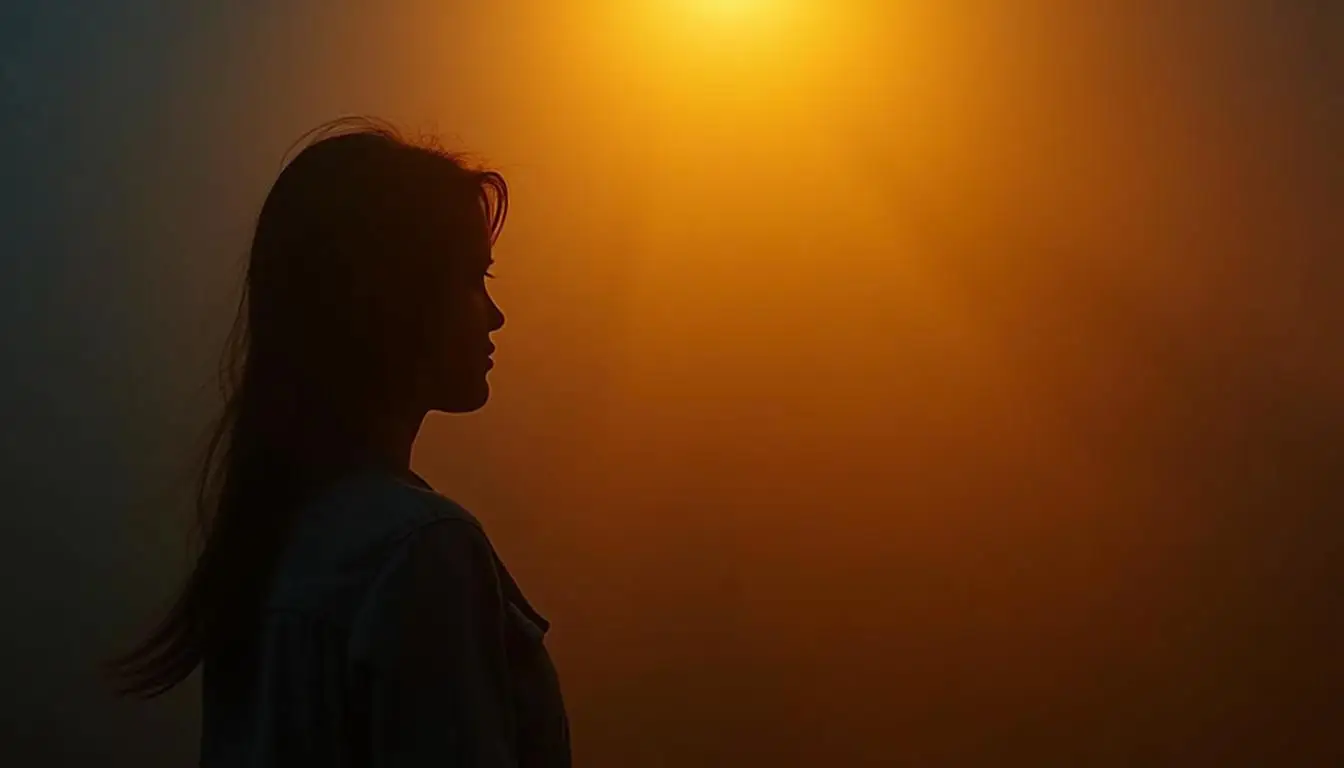"Proven Techniques: Understanding Seasonal Affective Disorder - An image depicting a person experiencing symptoms of SAD with a gloomy background." Alt Text: A person experiencing symptoms of SAD with a gloomy background.