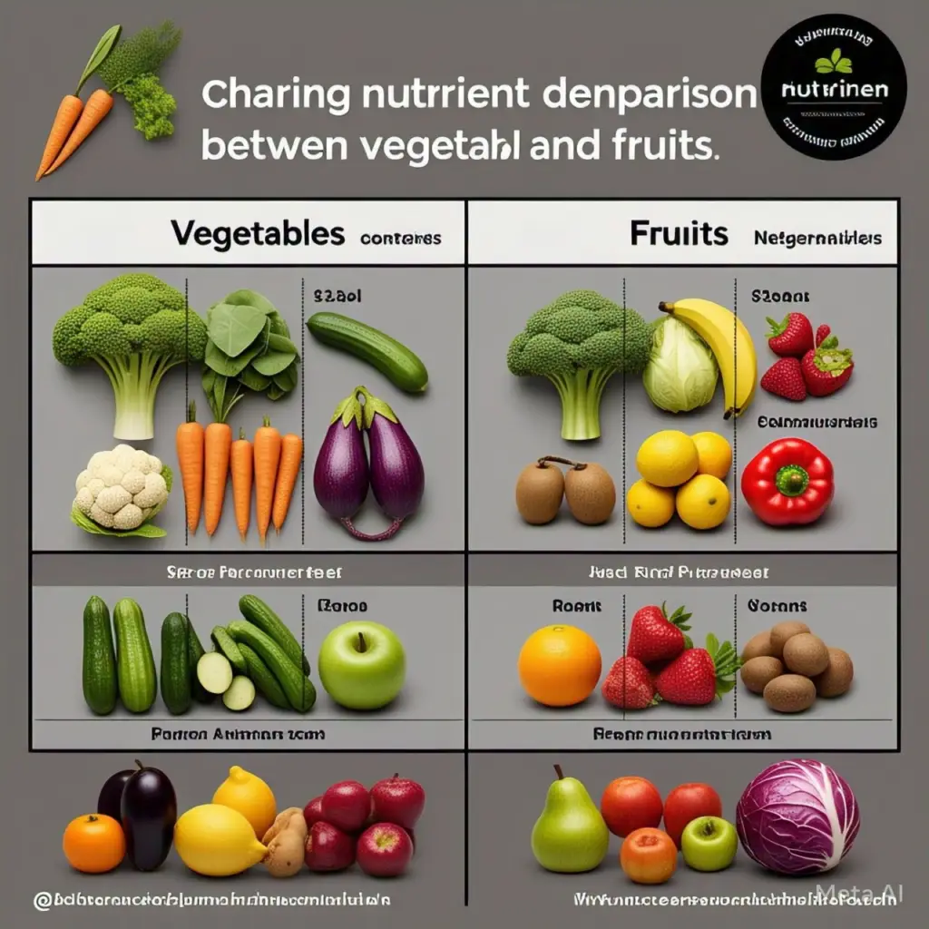 Vegetables: Nutrient Density Comparison
Image: A chart comparing the nutrient density of various vegetables and fruits.
Alt Text: "Chart showing nutrient density comparison between vegetables and fruits, highlighting higher micronutrient content in vegetables."