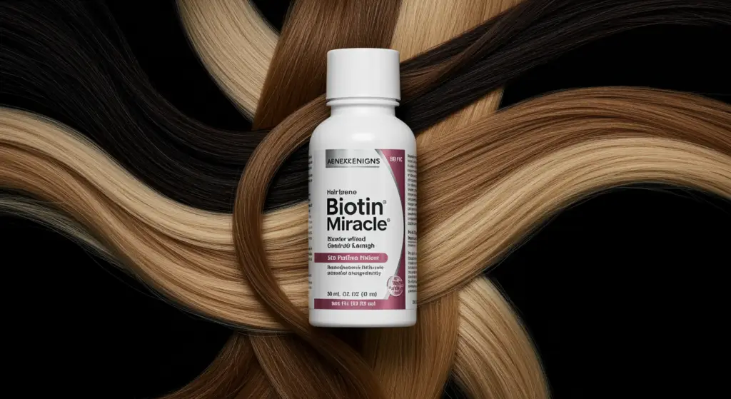 a bottle of hair dye contains Biotin Miracle: