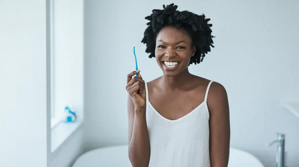Brighter smile starts with daily brushing and good oral hygiene.