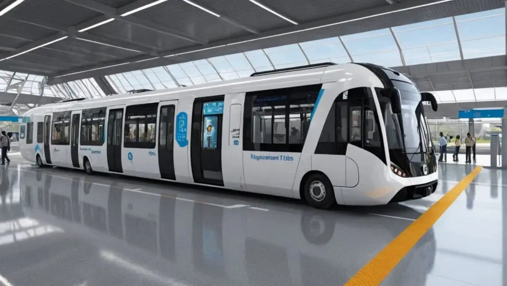 a white train in a station
