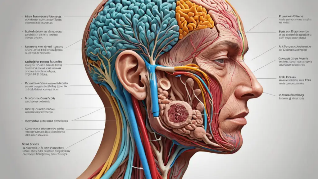 Sinusitis relief visualized with clear sinus passages in a cross-sectional head illustration.