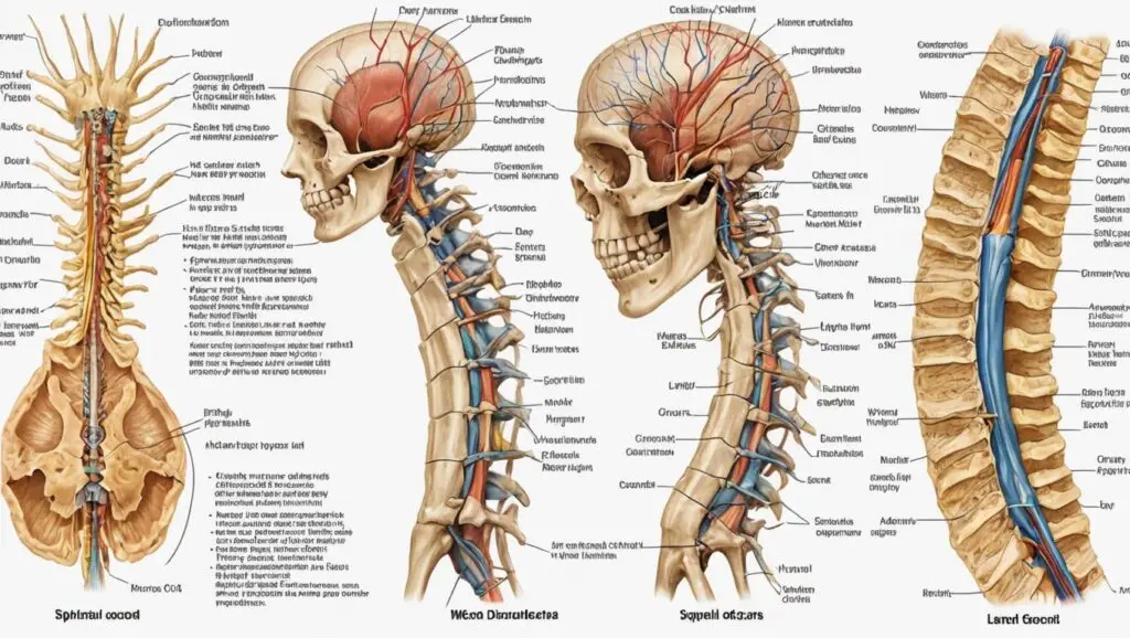 Spinal cord: a diagram of the neck and neck of a skull