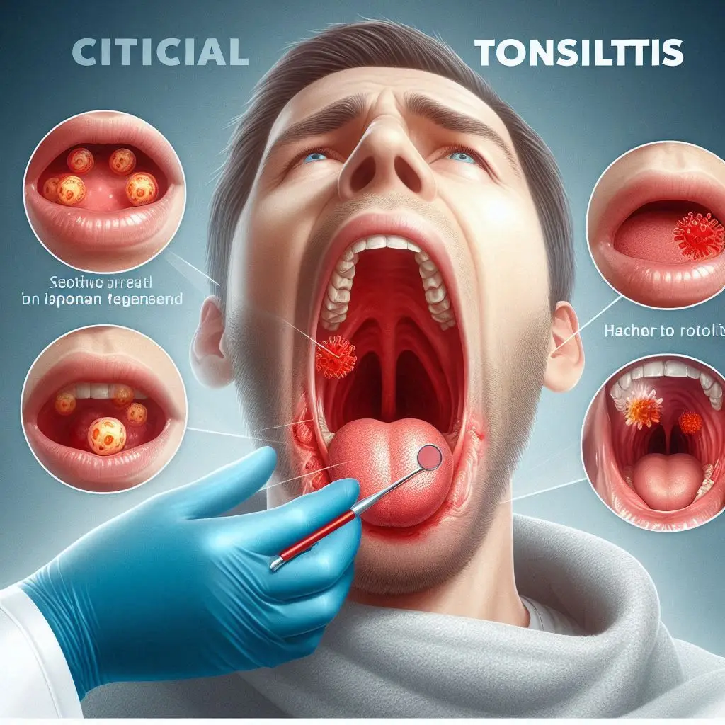 Viral Tonsillitis symptoms diagram for identifying infection stages
