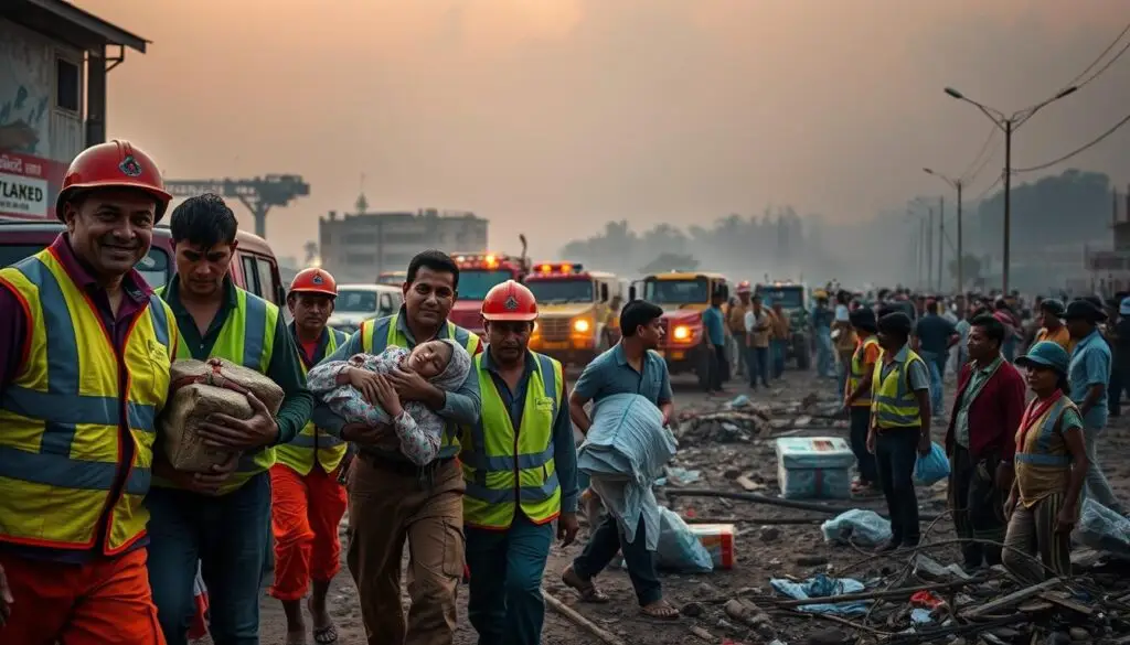 emergency response teams in myanmar during mandalay earthquake relief efforts