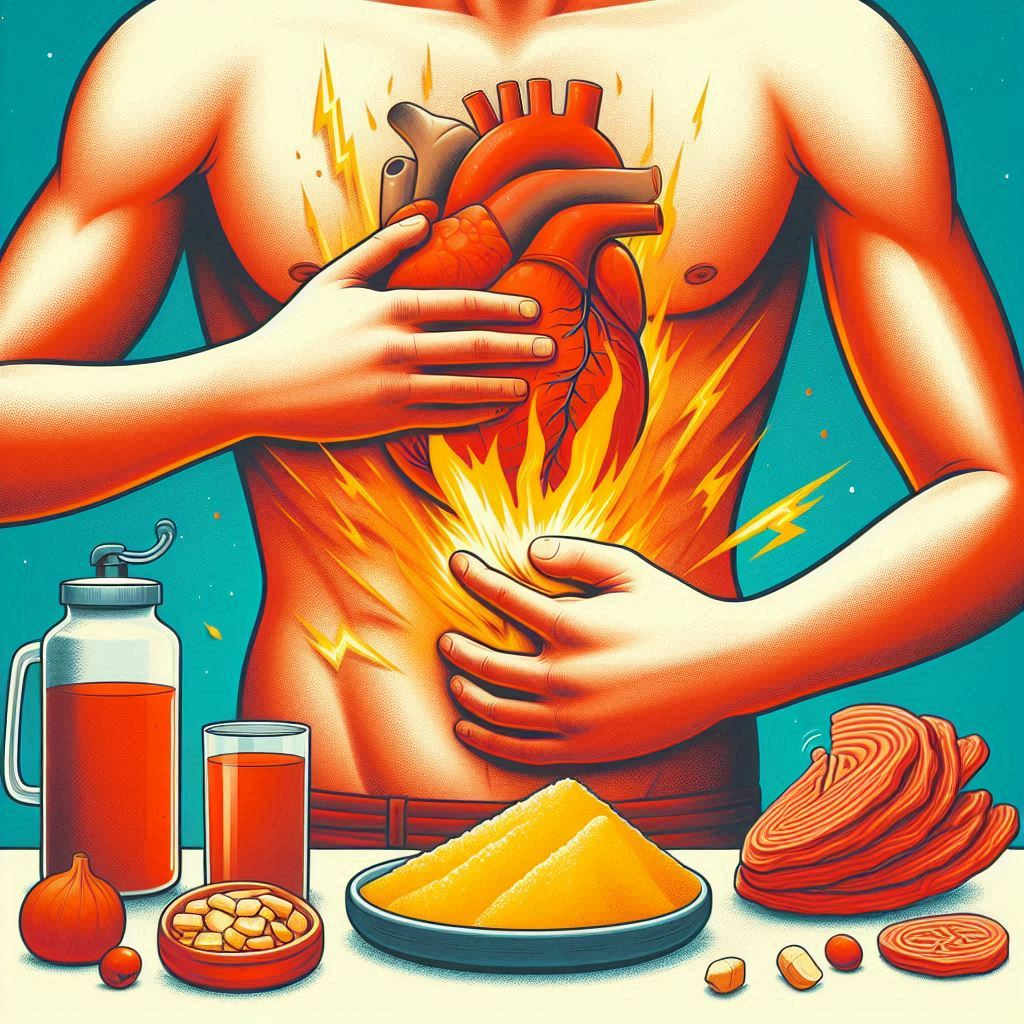 Proven ways to beat heartburn: a man holding his stomach