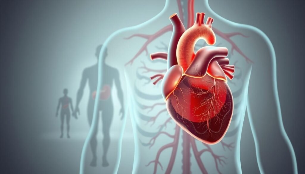 Essential Foods for a human heart with veins