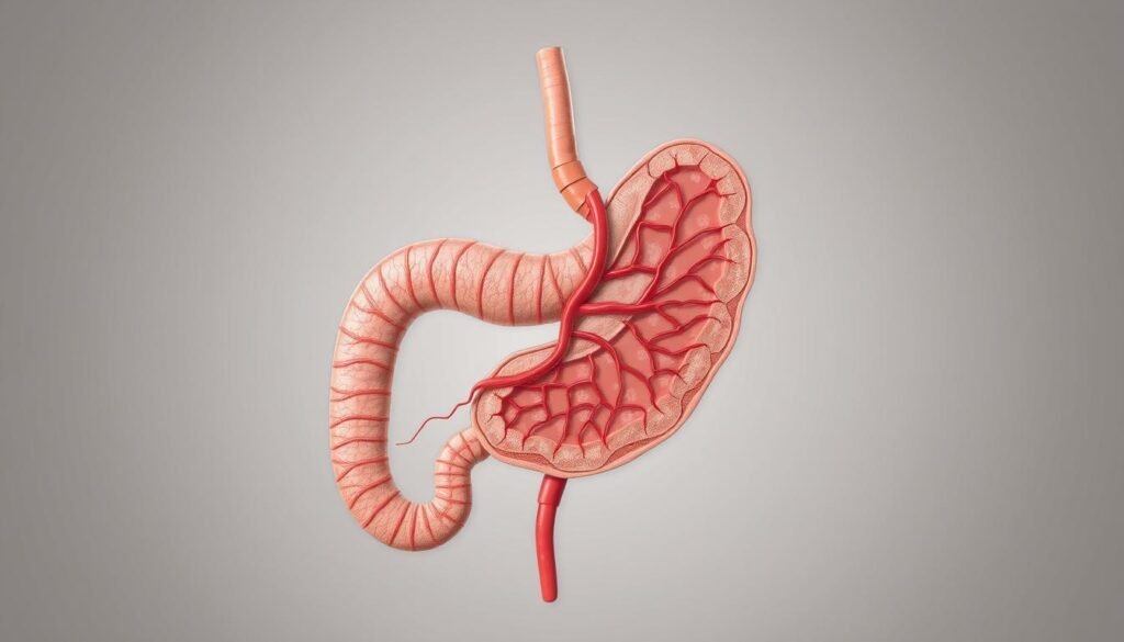 Yoga poses to Heal: : a human stomach with large intestine