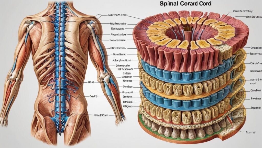 Spinal Cord: a diagram of the spine and the spine