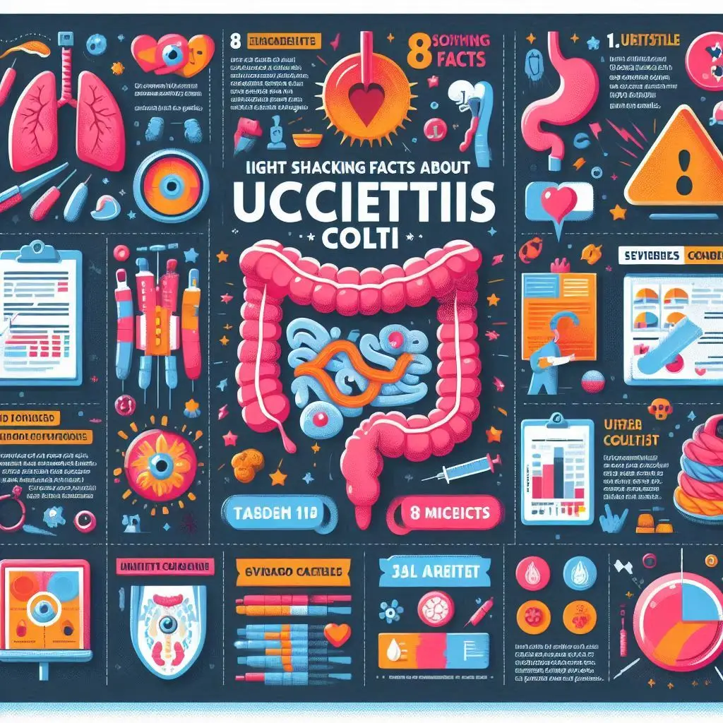 Ulcerative Colitis: "A visually engaging infographic highlighting eight shocking facts about Ulcerative Colitis, aimed at increasing awareness and understanding of the condition."