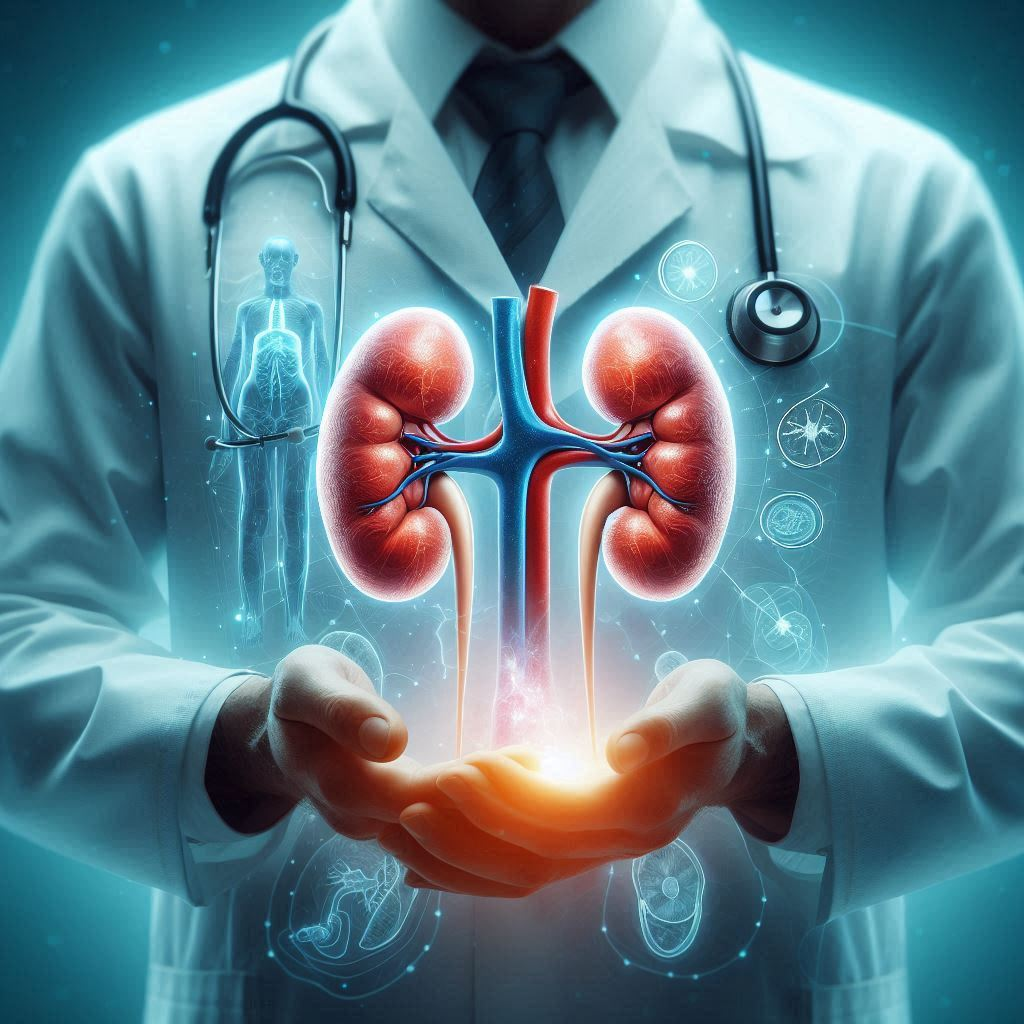 Kidney Failure: Conceptual image representing 8 critical signs to protect future health, featuring a vibrant shield symbolizing protection and wellness, accompanied by subtle medical icons in the background."