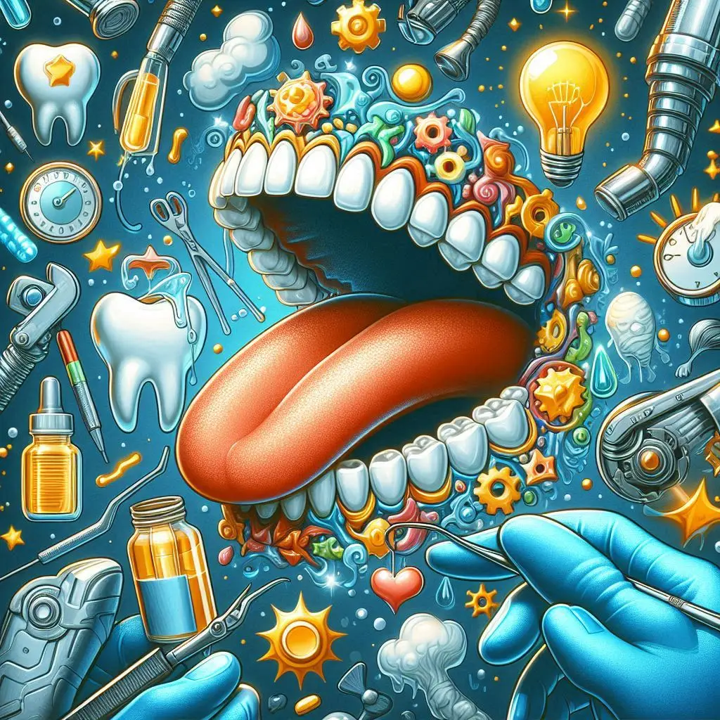 Teeth and gum care illustration showcasing proven tricks for achieving strong, bright teeth with a healthy oral care routine.