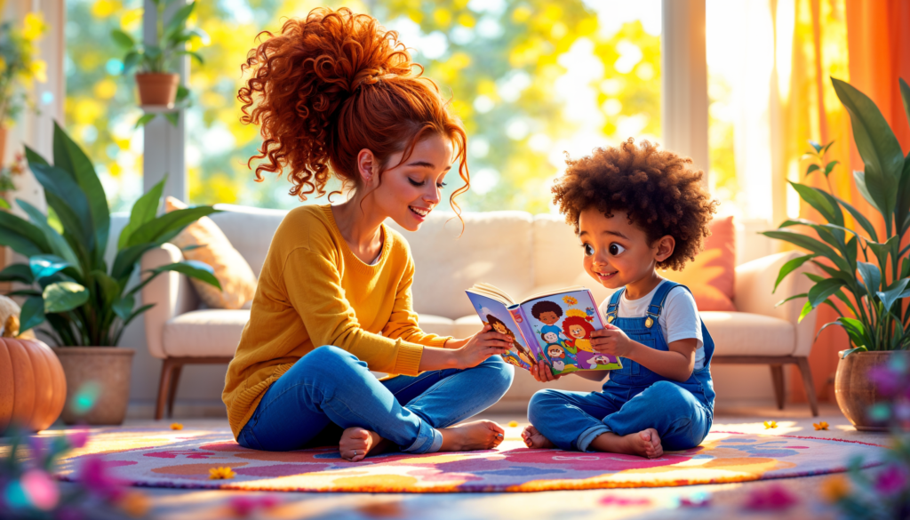 Emotional strength in children—parent teaching emotional awareness through storytelling.