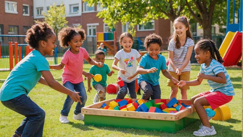smart kids: A bright, engaging photo of kids working together in a classroom setting, symbolizing teamwork and emotional connection